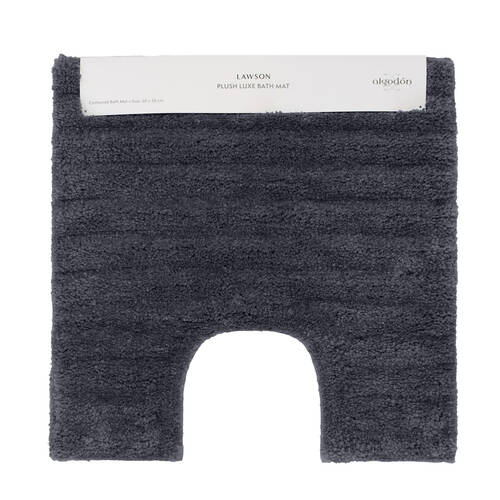Algodon Polyester Lawson Plush Contoured Bath Mat Ebony 50x50cm