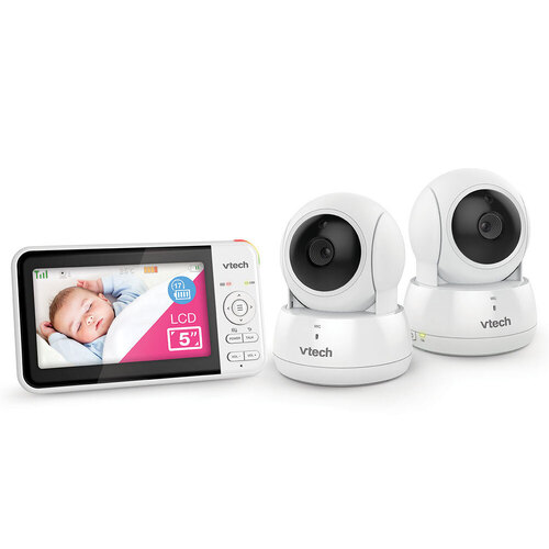 VTech BM5550AU 2 Camera 13cm Pan & Tilt Full Colour Video & Audio Baby Monitor