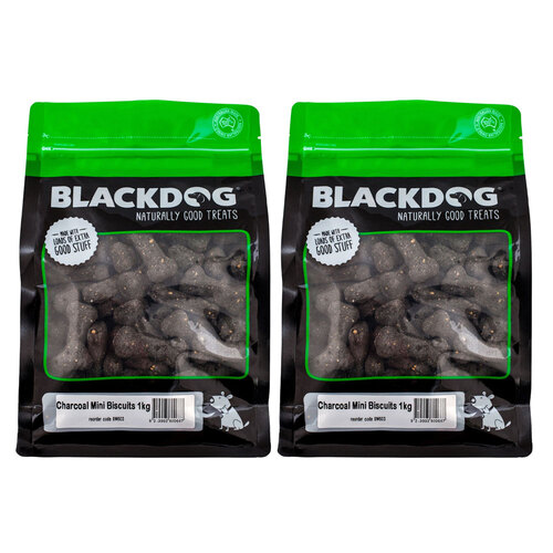2PK Blackdog Mini Biscuits - Charcoal 1kg
