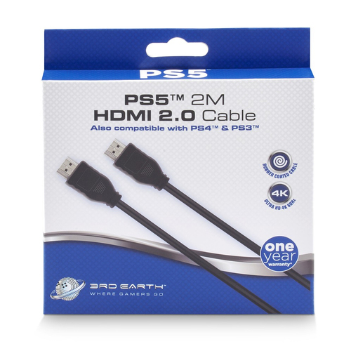 3rd Earth 4K HDMI 2.0 Cable Connector Adapter Cord For Playstation Black