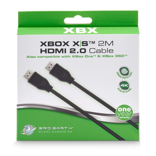 3rd Earth 4K HDMI 2.0 Cable Connector Adapter Cord For Xbox Black