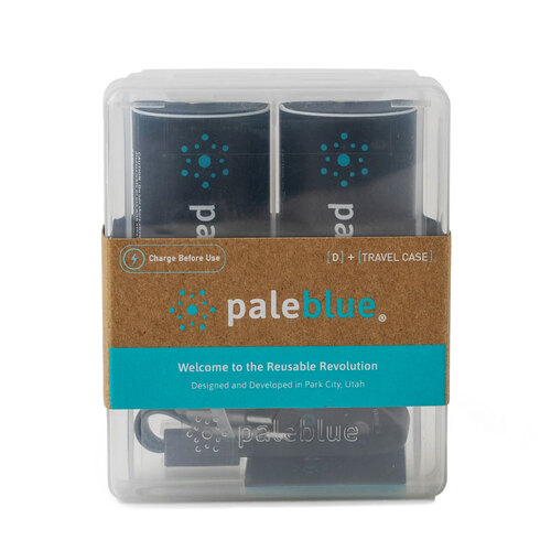 2pc Paleblue Fast Charging D USB Rechargeable Smart Batteries