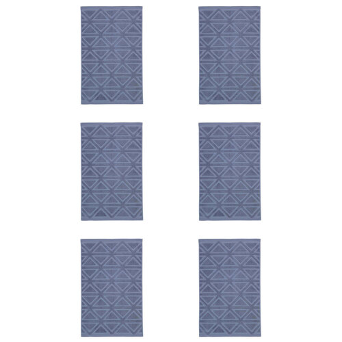 6PK Kas Australia Mason Cotton Bath Mat Bathroom Decor 50x80cm - Denim