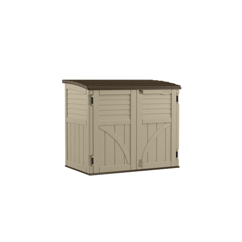 Suncast Horizontal Resin Storage Shed 3x4FT Sand Outdoor Garden 