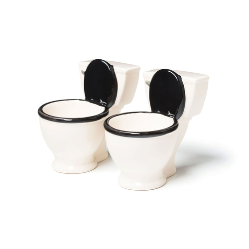 2pc BigMouth Inc. Ceramic Toilet Novelty Party Shot Glass Set