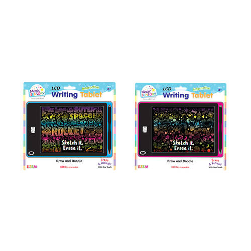 Magic Sensory 8.5" LCD Writing Tablet Blue Star & Pink Unicorn 3y+