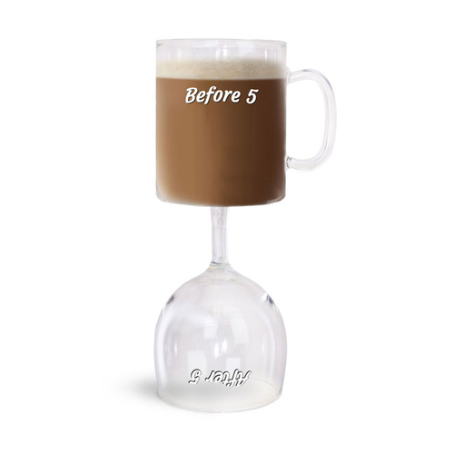 BigMouth Inc. Before & After 5 Coffee/Wine Novelty Glass - Clear