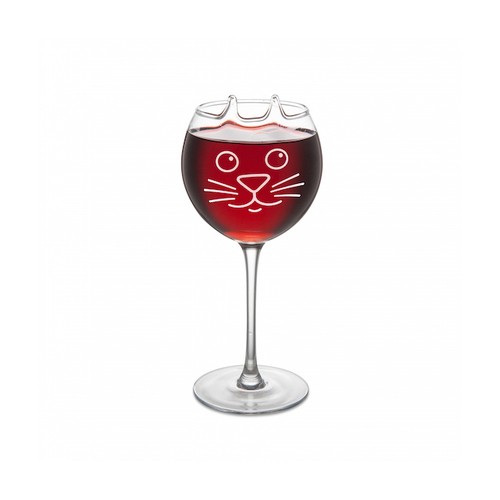 BigMouth Inc. The Purrfect Pour Cat Wine Glass Novelty - Clear