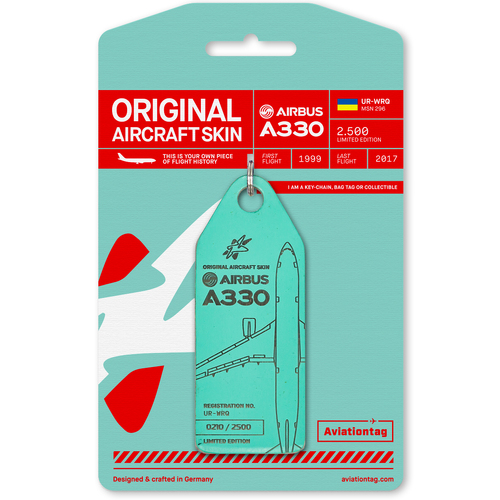 Aviationtag Airbus A330 Keychain 14.5cm Tag Windrose Mint