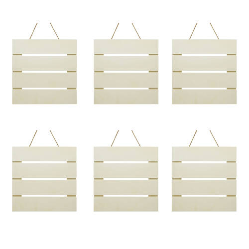 6PK Boyle Wood Sign Slates Craft Project/Home Decoration 25x25x1cm