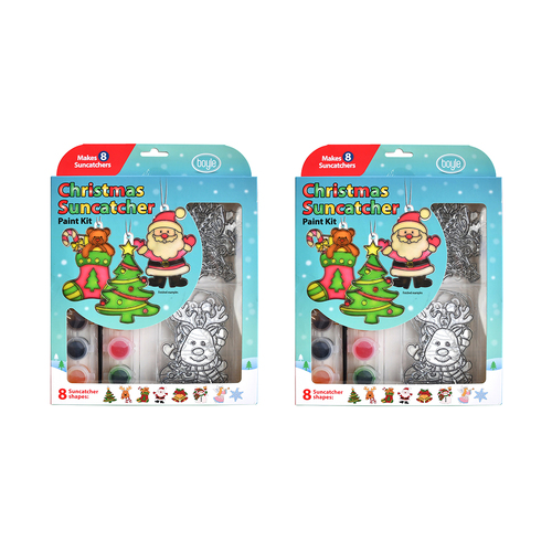 2PK Boyle Christmas Suncatcher Kids/Childrens Art/Craft Paint Kit 3y+