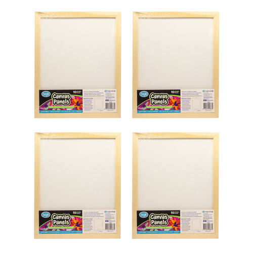 4x 10PK Boyle Blank Canvas Panels w/1x Display Frame for Painting 20x25cm