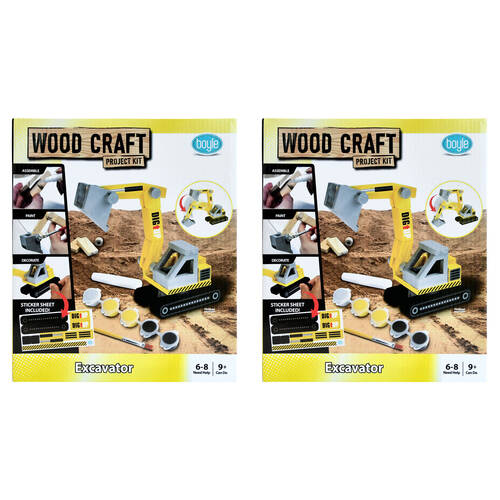 2PK Boyle Wood Craft Project Kit Excavator Kids DIY 9y+