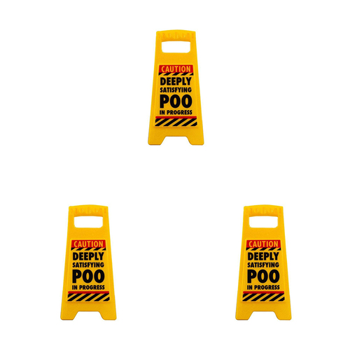 3PK Boxer Gifts Satisfying Poo Desk Warning Sign Home/Office Decor