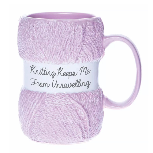 Boxer Gifts Ceramic Knitting Mug Unravelling Pink