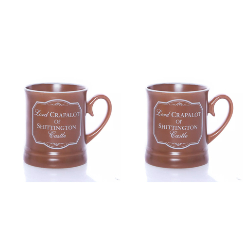 2PK Boxer Gifts Lord Crap A Lot Victoriana Mug w/ Handle Brown
