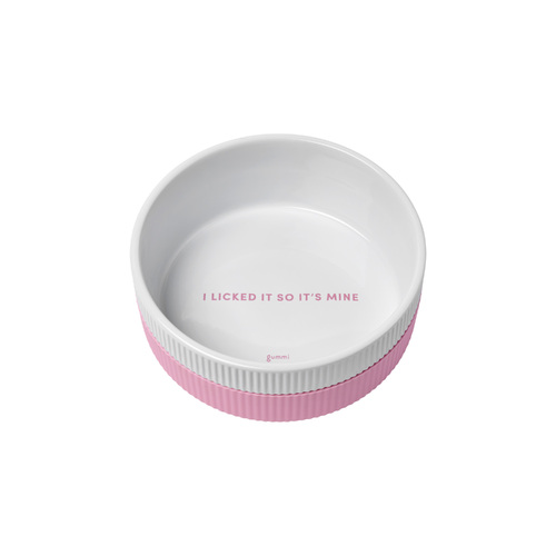 Gummi 18cm Ceramic Dog Bowl Pet Feeding Container L - Pink