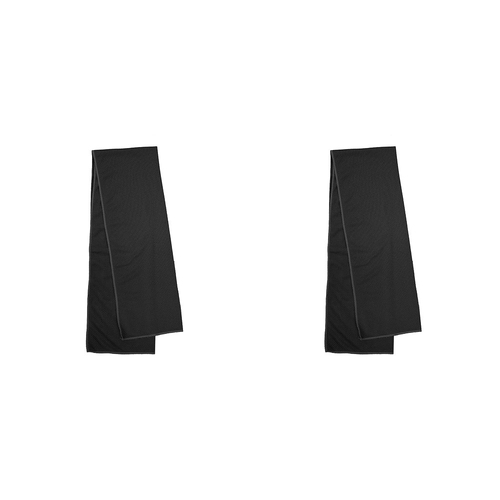 2PK Bambury Home Workout Recovery Snap Cold Cooling Towel Black Knitted