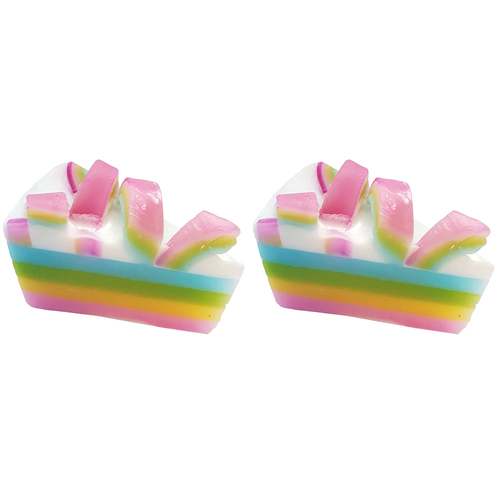 2PK Bomb Cosmetics Raspberry Rainbow Scented Soap Cake Bar