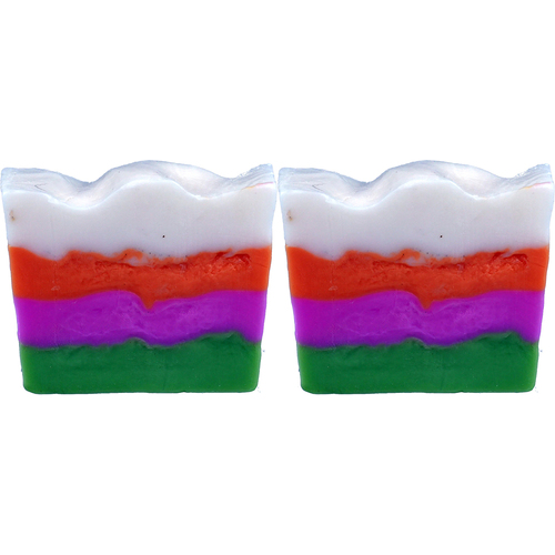 2PK Bomb Cosmetics Peach & Golden Raspberry Martini Soap Slice Bar