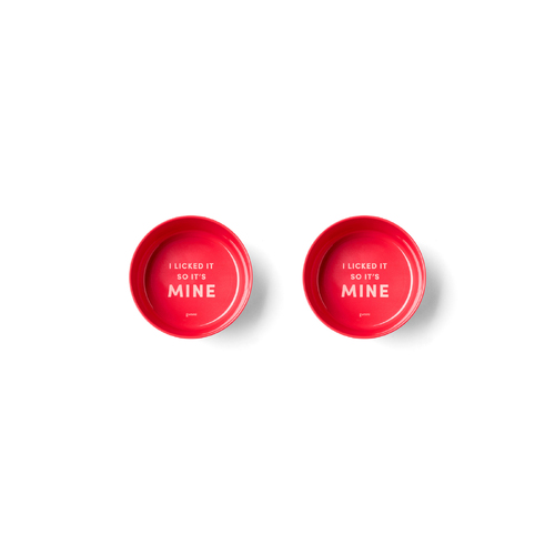 2x Gummi 12.5cm Melamine Dog Bowl Pet Feeding Container S - Red