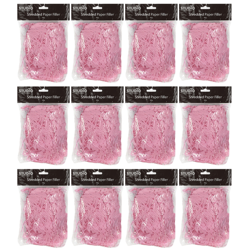 12PK Studio Gift Wrapping 40G Filler / Shredded Paper Pink