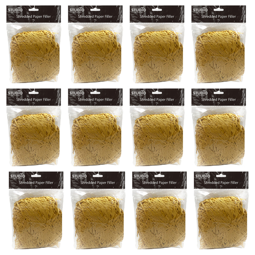 12PK Studio Gift Wrapping 40G Filler / Shredded Paper Natural