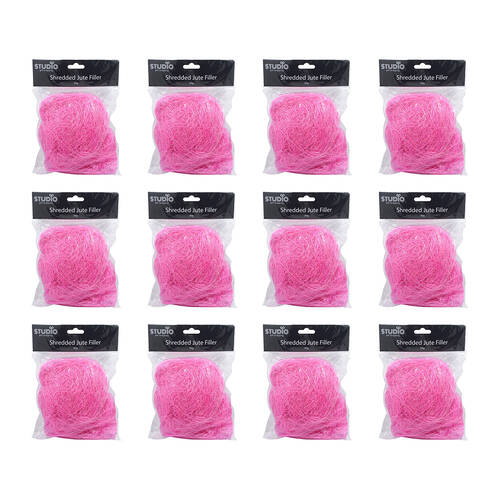12PK Studio Gift Wrapping 30g Filler/Shredded Jute Pink