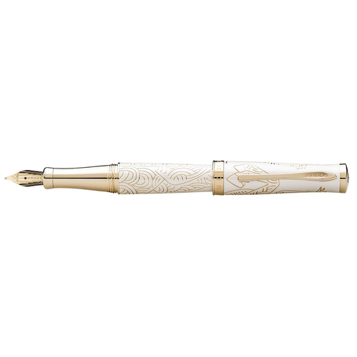 Cross Year of Horse Medium Fountain Pen Sauvage Lacq/23KT - White