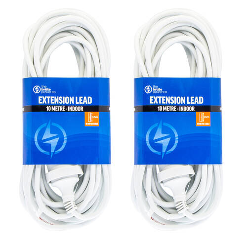 2PK The Brute Power Co 10m Extension Lead 2400W - White