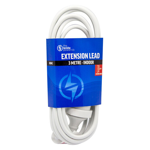 The Brute Power Co 3m Extension Lead 2400W - White