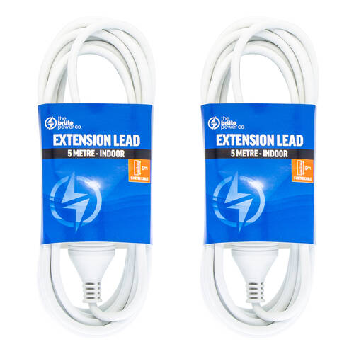 2PK The Brute Power Co 5m Extension Lead 2400W - White