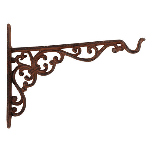 Esschert Design Cast Iron Hanging Basket Hook Garden Outdoor Decor Medium Brown