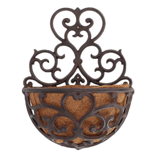 Esschert Design Cast Iron Wall Planter Outdoor Hanging Brown