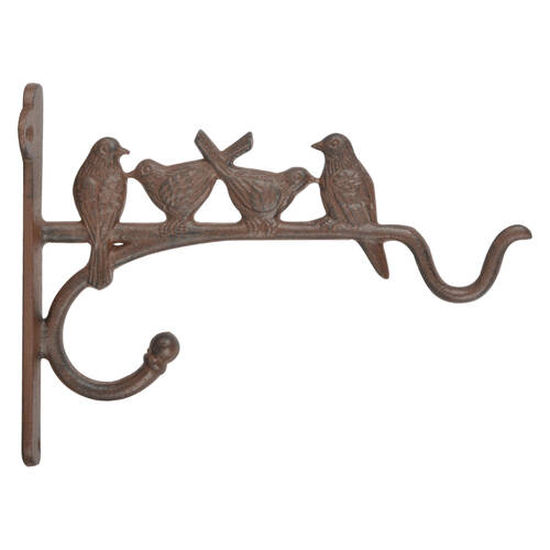 Esschert Design Cast Iron Hanging Basket Hook Garden & Outdoor Decor Birds Brown