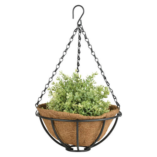 Esschert Design Premium 10in Hanging Basket Outdoor Small Black