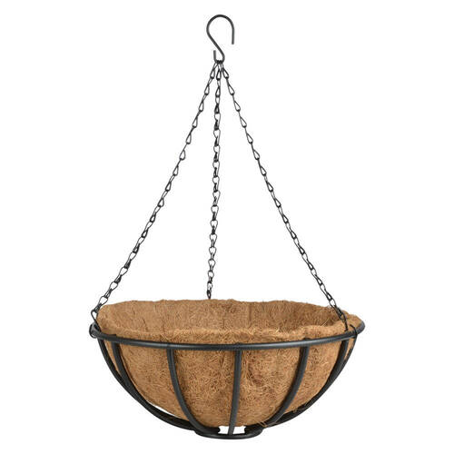 Esschert Design Premium 14in Hanging Basket Outdoor XL Black