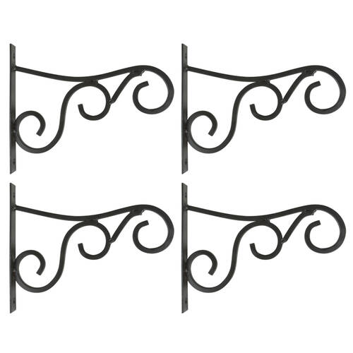 4PK Esschert Design Metal Hanging Basket Hook Garden & Outdoor Decor Medium Black