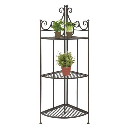Esschert Design Etagere Frame 1/4 Folding Iron Rack Garden Storage Black