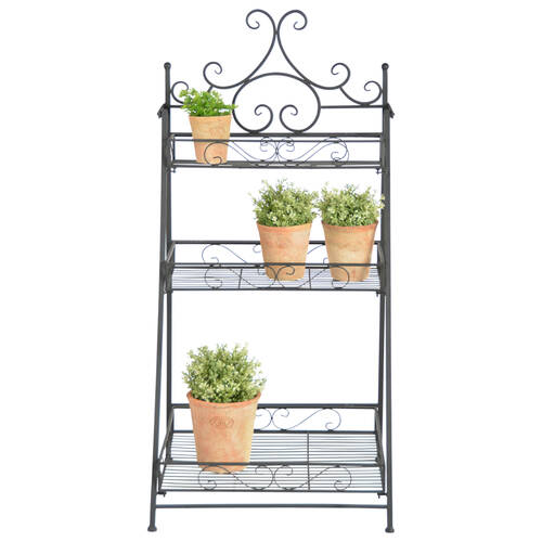 Esschert Design Stair Etagere Frame Folding Iron Rack Garden Storage Black