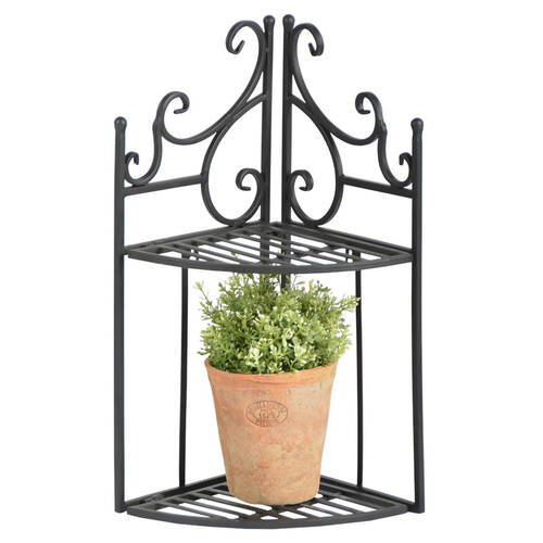 Esschert Design Etagere Frame Corner Durable Folding Rack Garden Storage Black