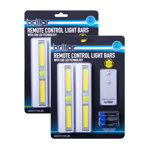 4PK Brillar Magnetic COB LED Light Bar With Remote Control