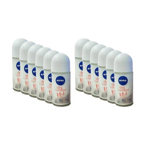 12PK Nivea Antiperspirant Roll On Deodorant Dry Comfort 50ml