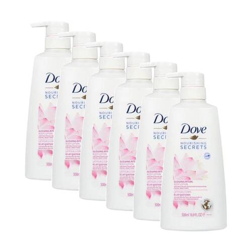 6PK Dove Hydrating Glowing Body Wash Lotion Floral Scent 500ml