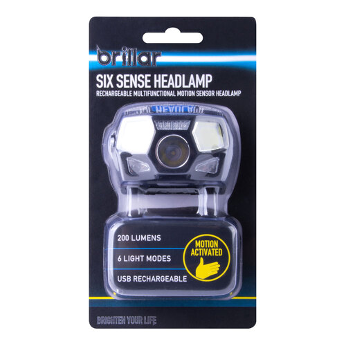 Brillar Six Sense - Rechargeable Motion Activated Head Lamp 200lm