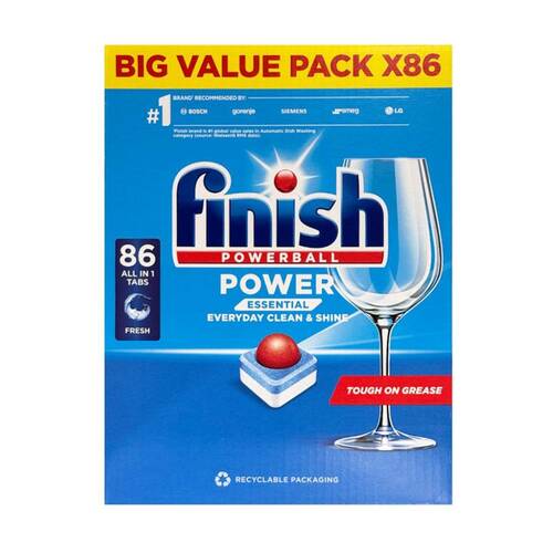 86pc Finish All In 1 Powerball Dishwasher Cleaning Tablets Essential