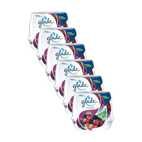 6PK Glade Cone Scented Gel Air Freshener Home Fragrance Wild Berries 180g