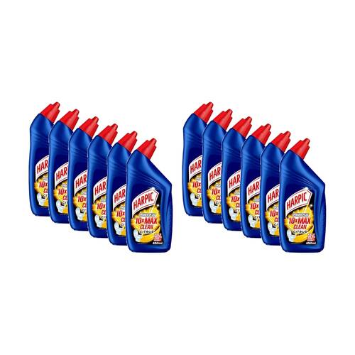 12PK Harpic Liquid Toilet Bowl Disinfectant Cleaner Power Plus 450ml