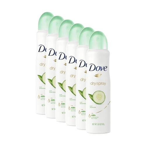 6PK Dove Antiperspirant Deodorant Body Spray Green Tea 150ml