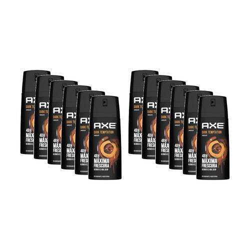 12PK Axe Dark Temptation Fragrance Deodorant Body Spray 48Hr Protection 150ml